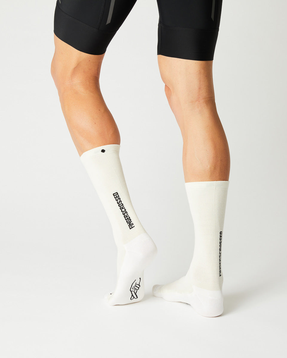 FINGERSCROSSED Light Merino Silk Socks Creme / White