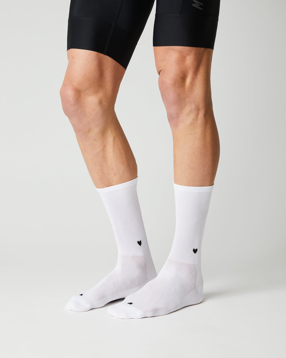 Fingerscrossed Heart Socks (White)