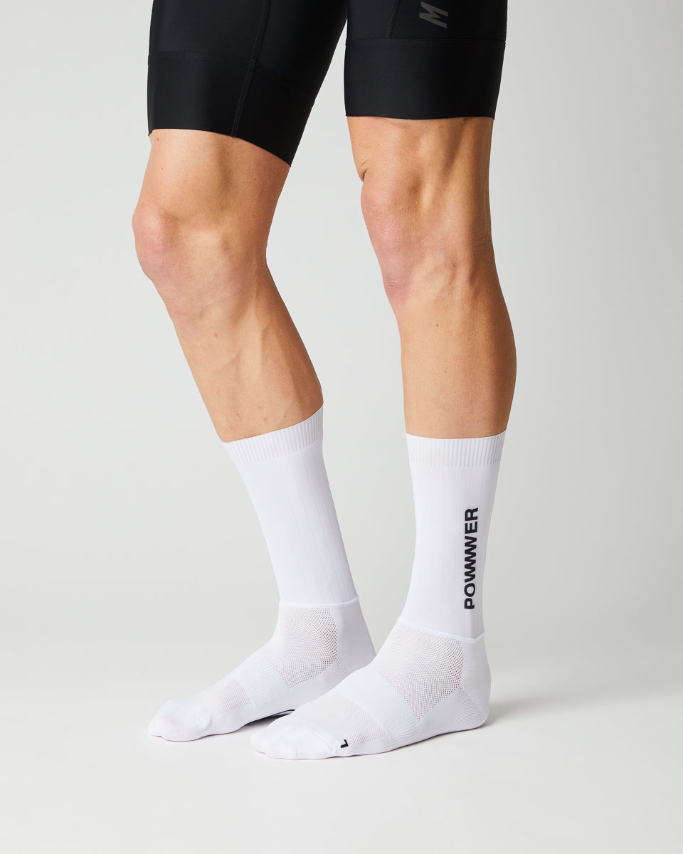 Fingerscrossed Aero Powwwwer Socks White