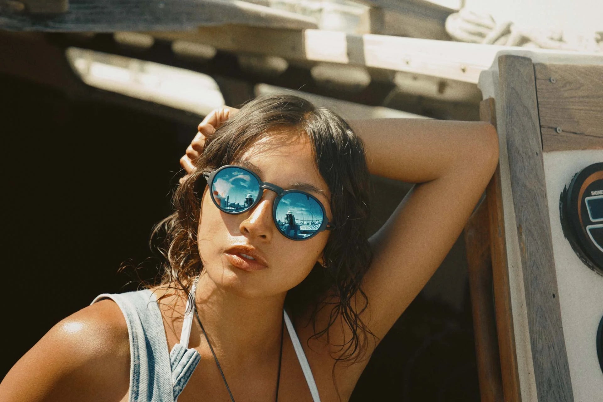 Ombraz Viale / Charcoal / Polarized Grey With Blue Mirror