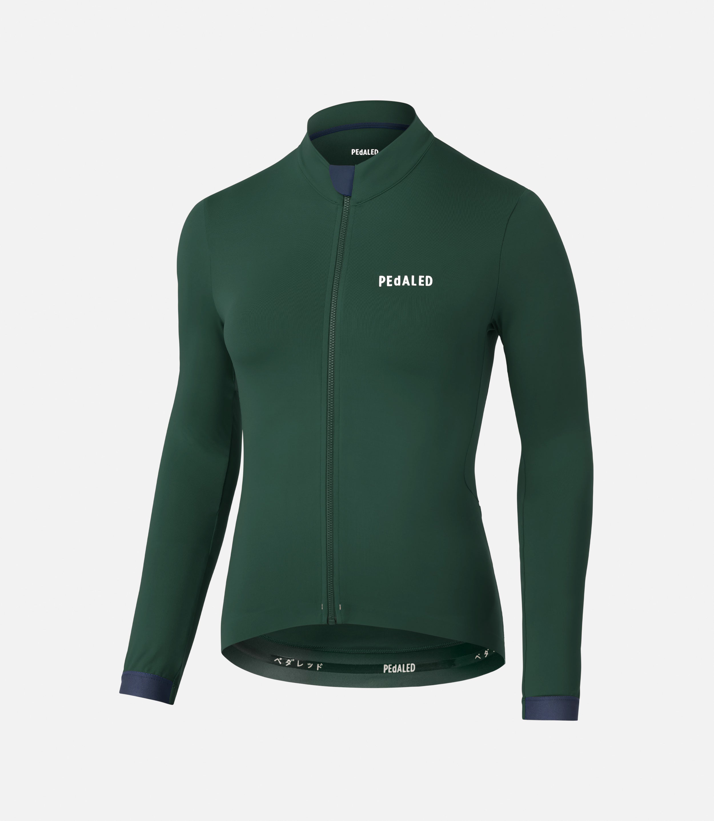 PEdALED WOMEN'S ESSENTIAL LONG SLEEVE JERSEY - DARK GREEN